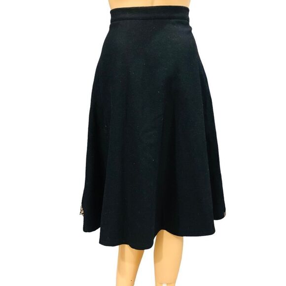 Vintage Joy London Skirt 100% Wool Embroidered Sequins Full Lining - Picture 6 of 11